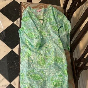 Lilly Pulitzer Green and Blue Patterned Dress